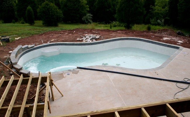 Early stages of building a pool